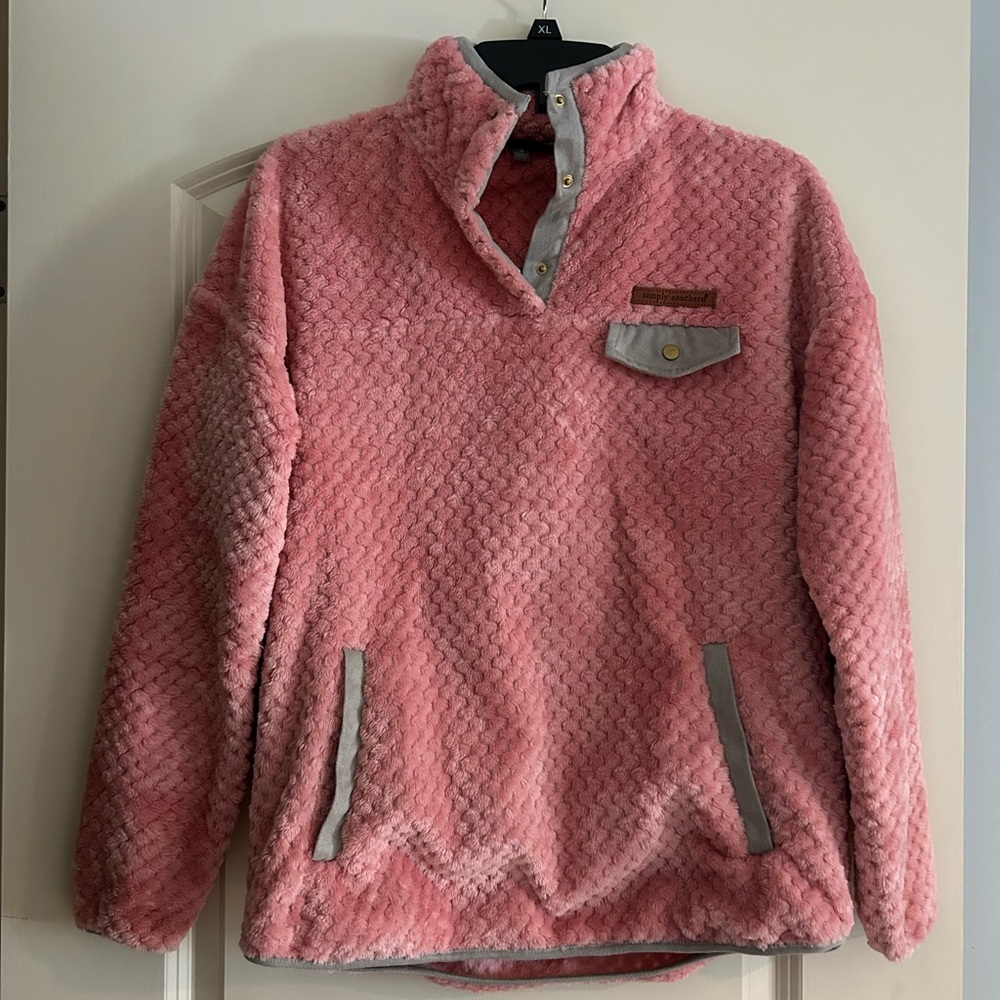 Simply Southern Pink Quilted Jacket with High Collar